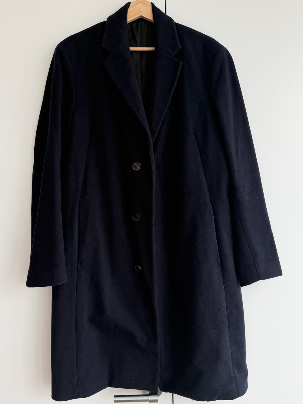 Theory Men's Navy Wool Full Length Coat
